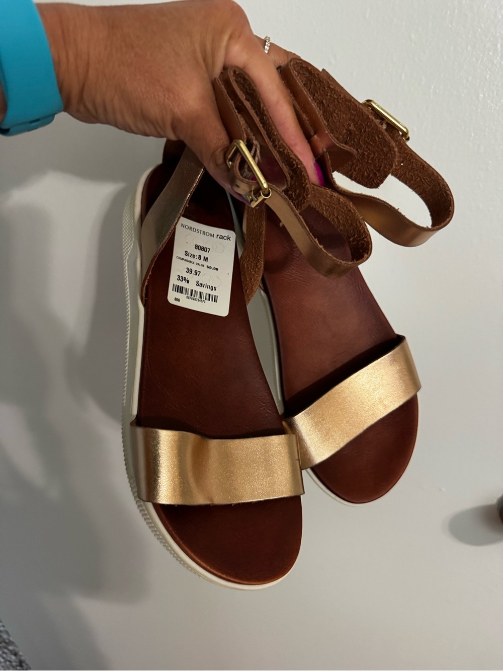 Nordstrom Rack Mia Gold Sandals 8M New with Tags